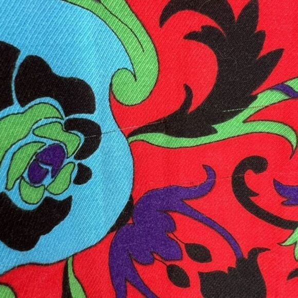 Taka by Takawear Women's Floral Split Neck Bohemian Cover Dress Blue Red large - Picture 10 of 14